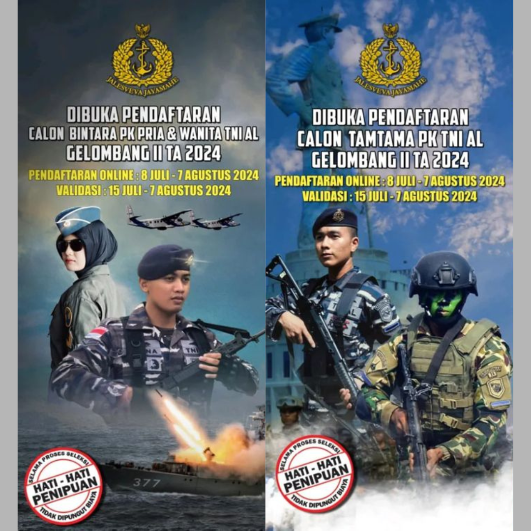 Pendaftaran Bintara & Tamtama TNI-AL Gel. II TA. 2024