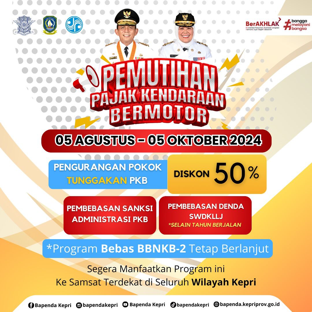 Pemutihan Pajak Kendaraan Bermotor: 5 Agustus – 5 Oktober