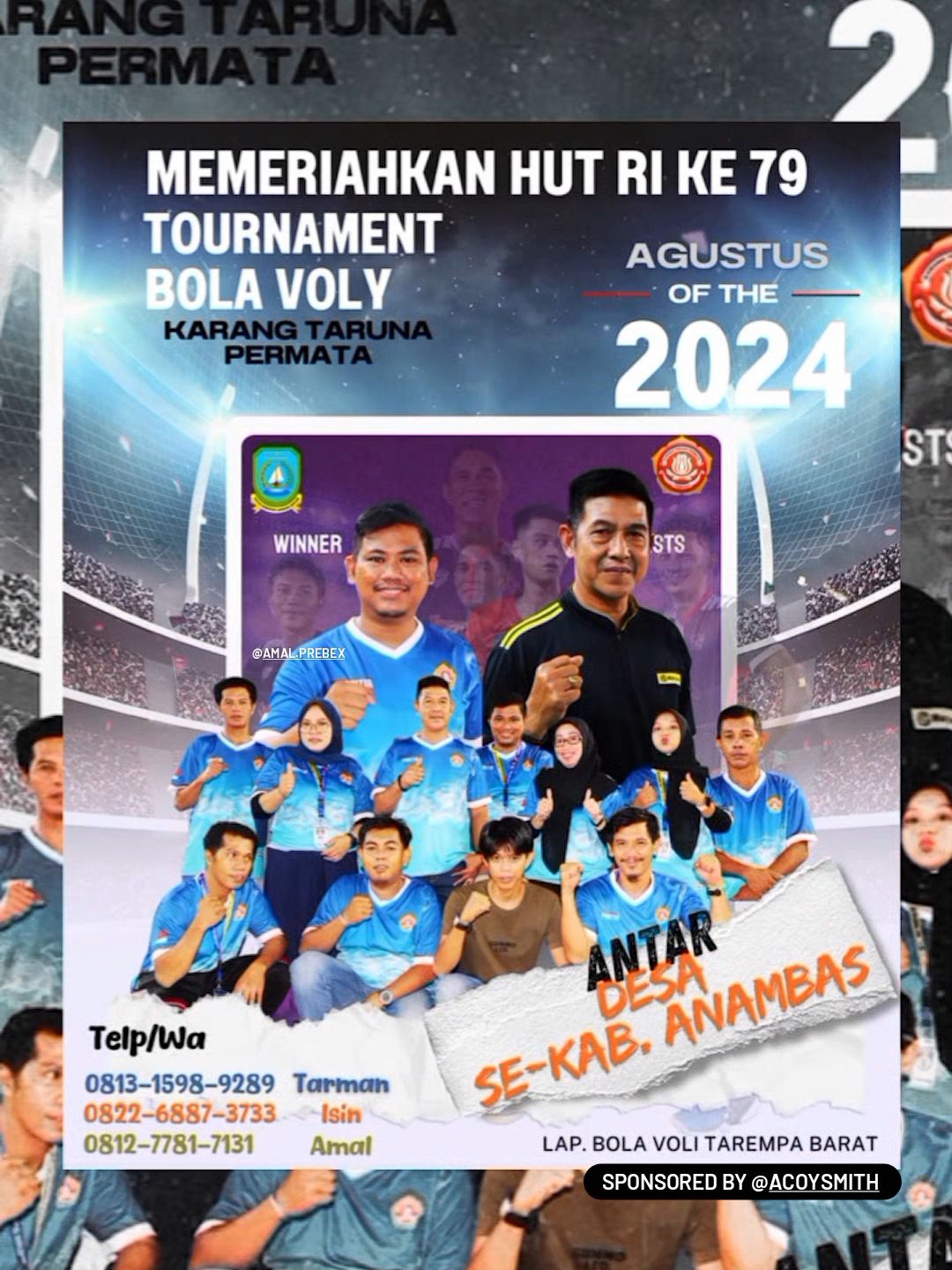 Turnamen Volly HUT RI Ke 79 Karang Taruna Permata