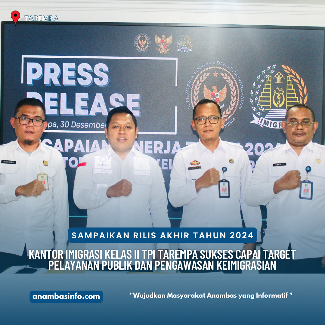 Sampaikan Rilis Akhir Tahun 2024, Kantor Imigrasi Kelas II TPI Tarempa Sukses Capai Target Pelayanan Publik dan Pengawasan Keimigrasian