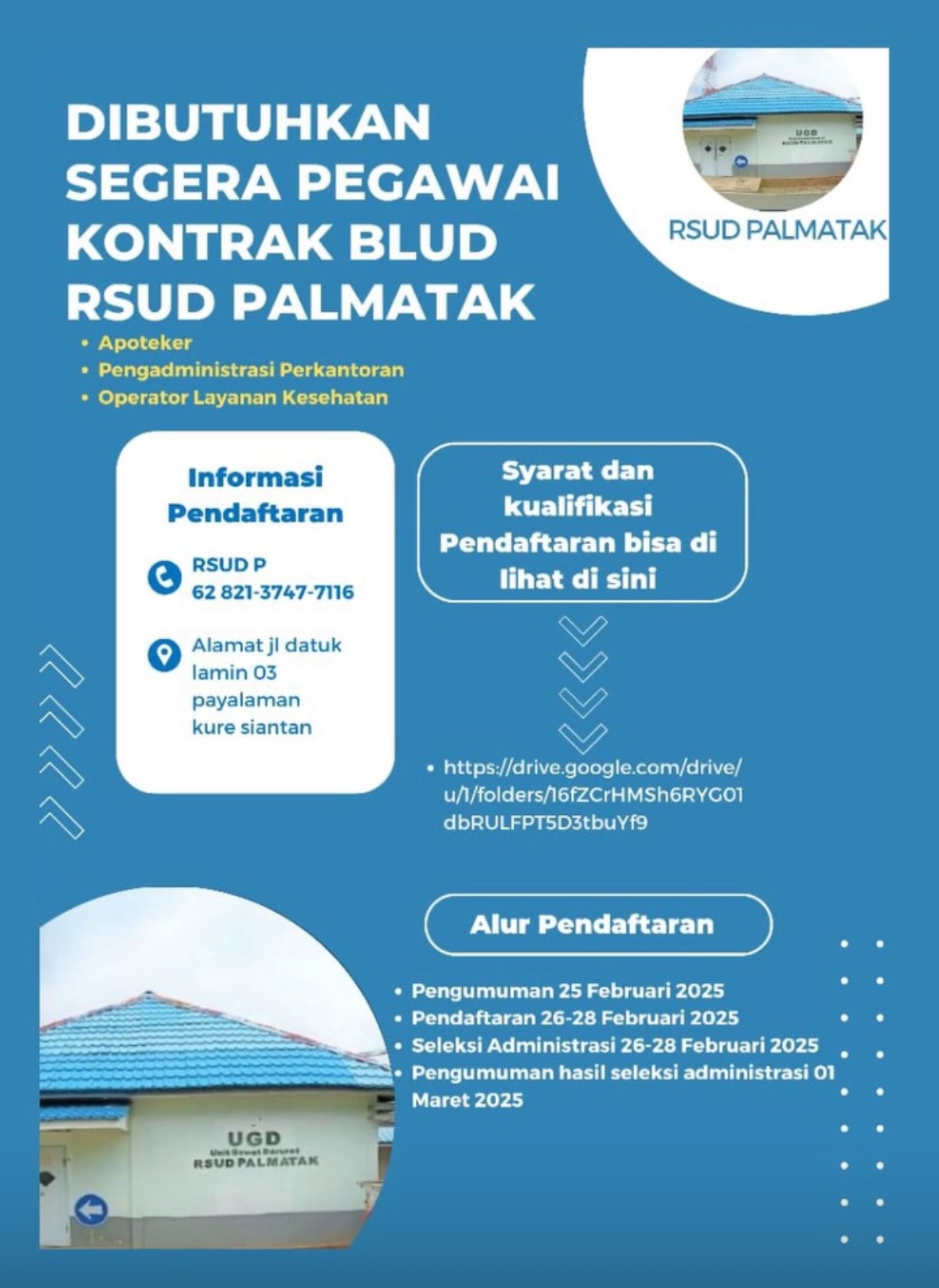 Rekrutmen Pegawai Kontrak BLUD RSUD Palmatak