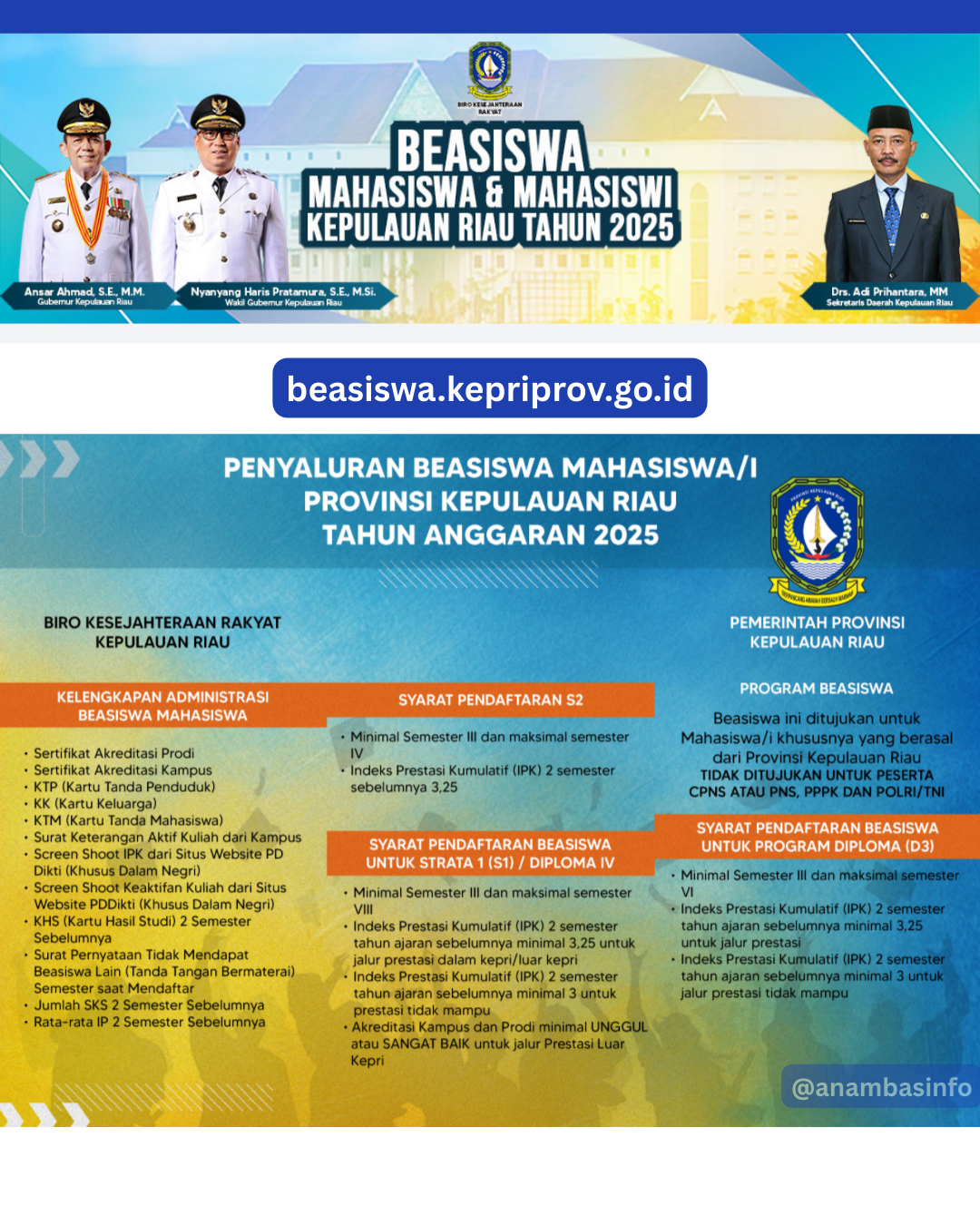 Beasiswa Mahasiswa/i Kepulauan Riau Tahun 2025