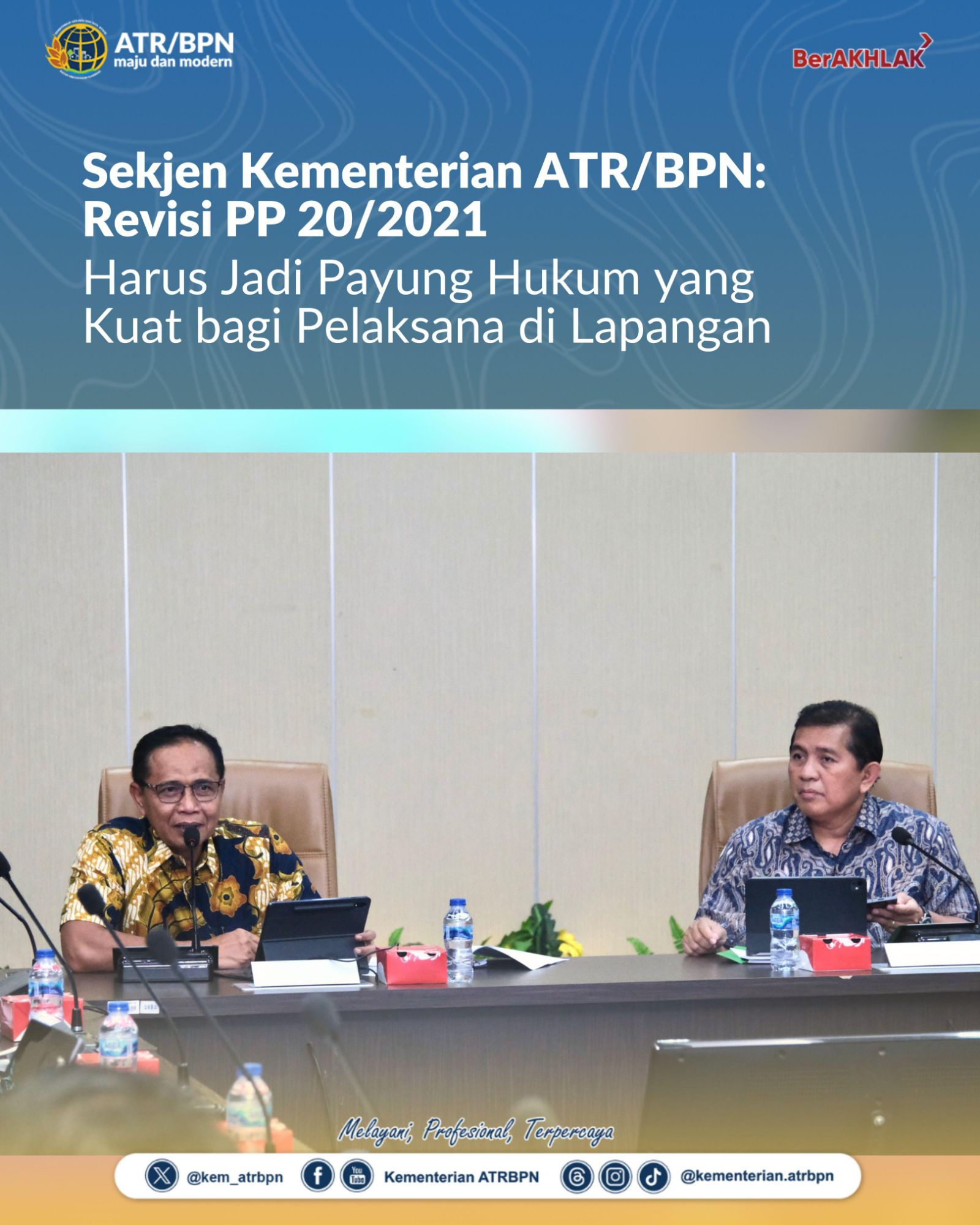 Sekjen Kementerian ATR/BPN: Revisi PP 20/2021 Harus Jadi Payung Hukum yang Kuat bagi Pelaksana di Lapangan