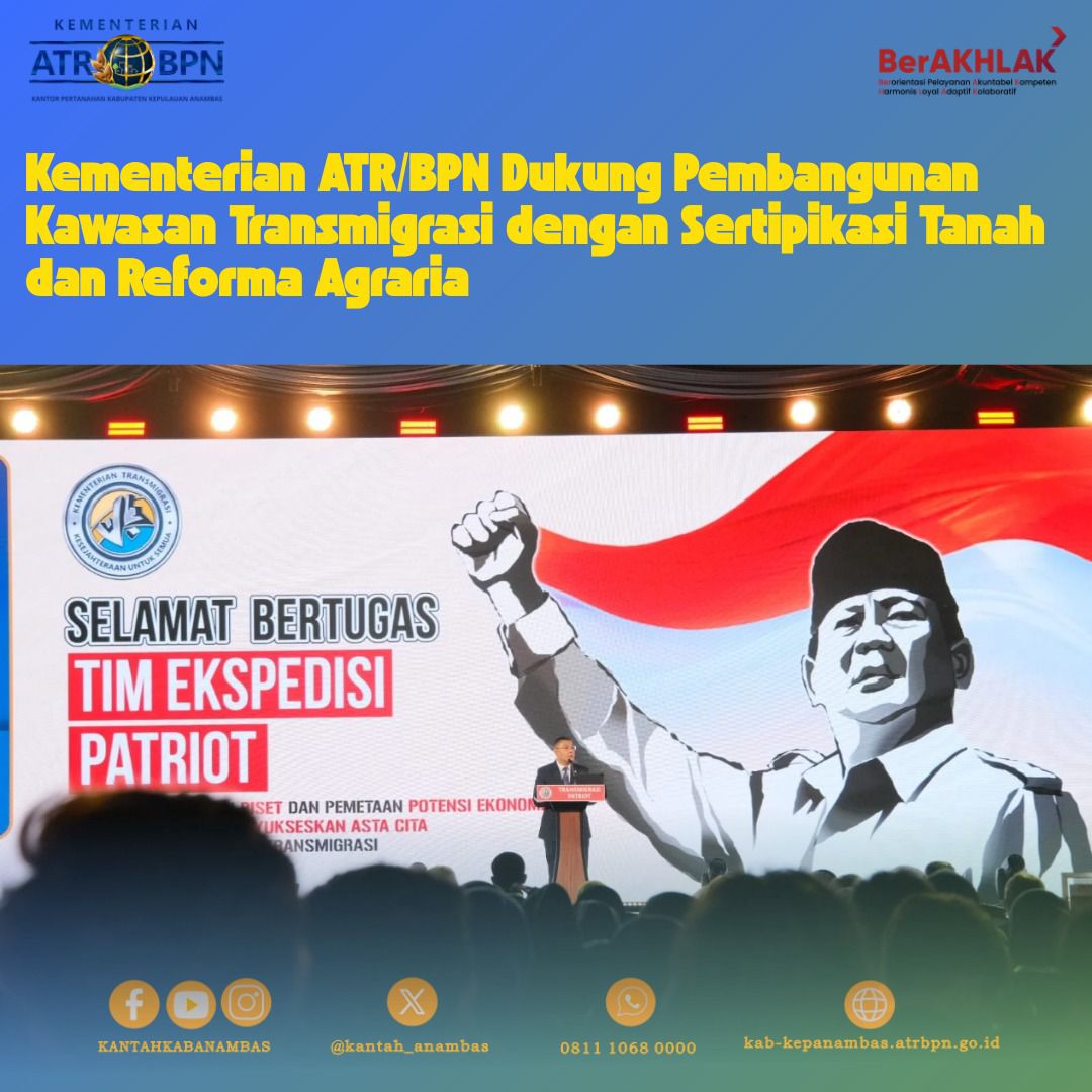 Kementerian ATR/BPN Dukung Pembangunan Kawasan Transmigrasi dengan Sertipikasi Tanah dan Reforma Agraria