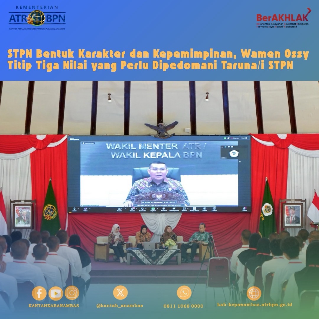 STPN Bentuk Karakter dan Kepemimpinan, Wamen Ossy Titip Tiga Nilai yang Perlu Dipedomani Taruna/i STPN