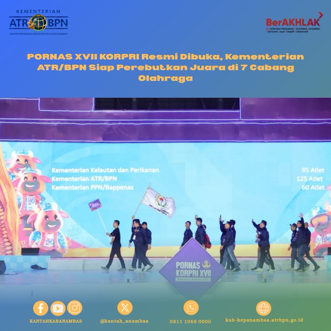 PORNAS XVII KORPRI Resmi Dibuka, Kementerian ATR/BPN Siap Perebutkan Juara di 7 Cabang Olahraga