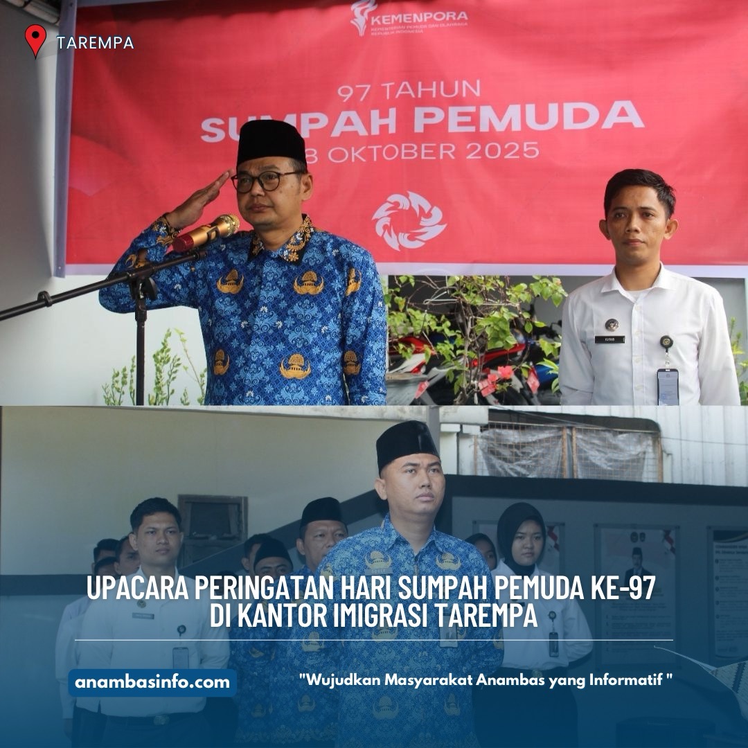 Upacara Peringatan Hari Sumpah Pemuda Ke-97 di Kantor Imigrasi Tarempa