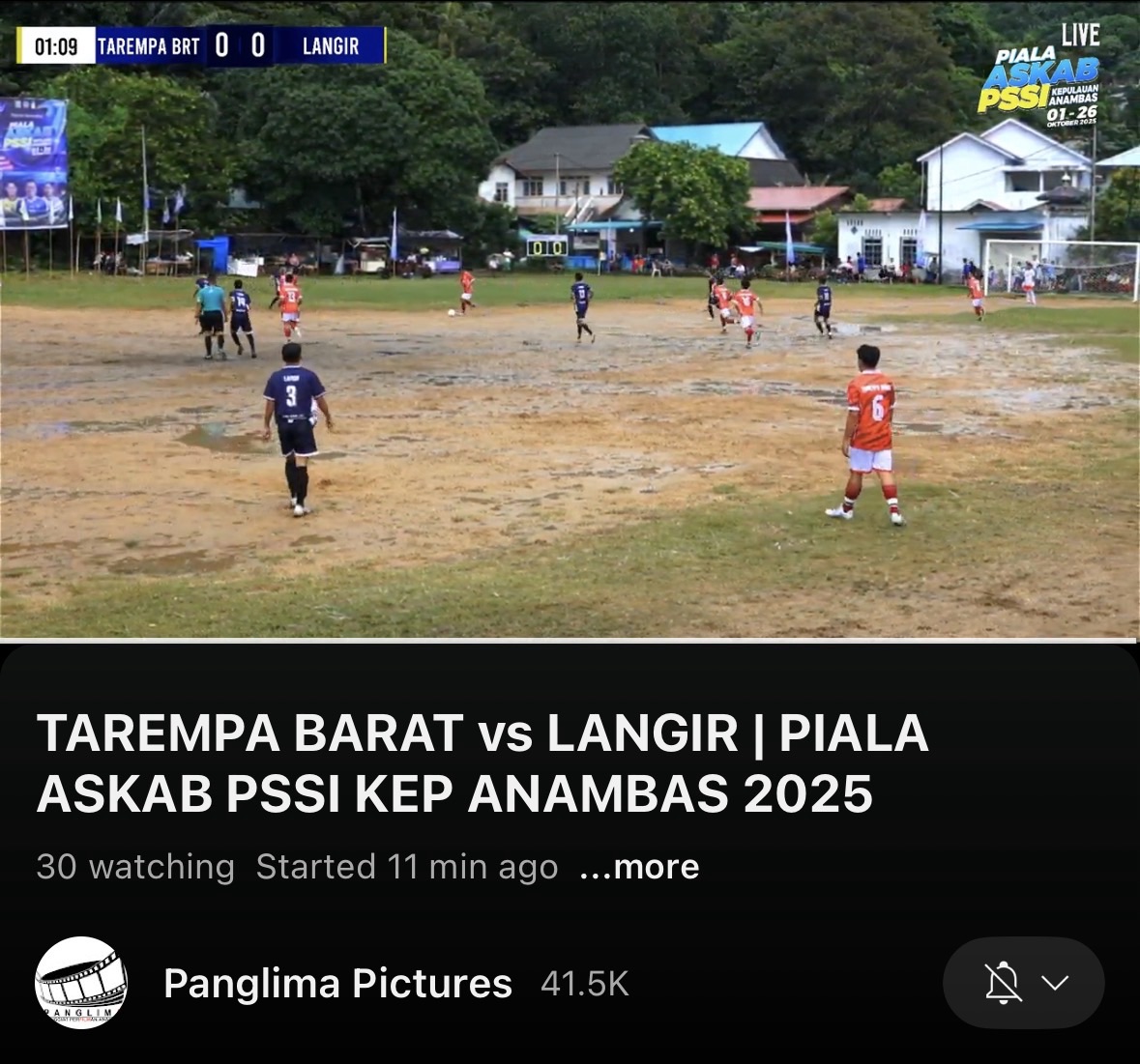 Live! Tarempa Barat vs Langir – Piala Askab 2025