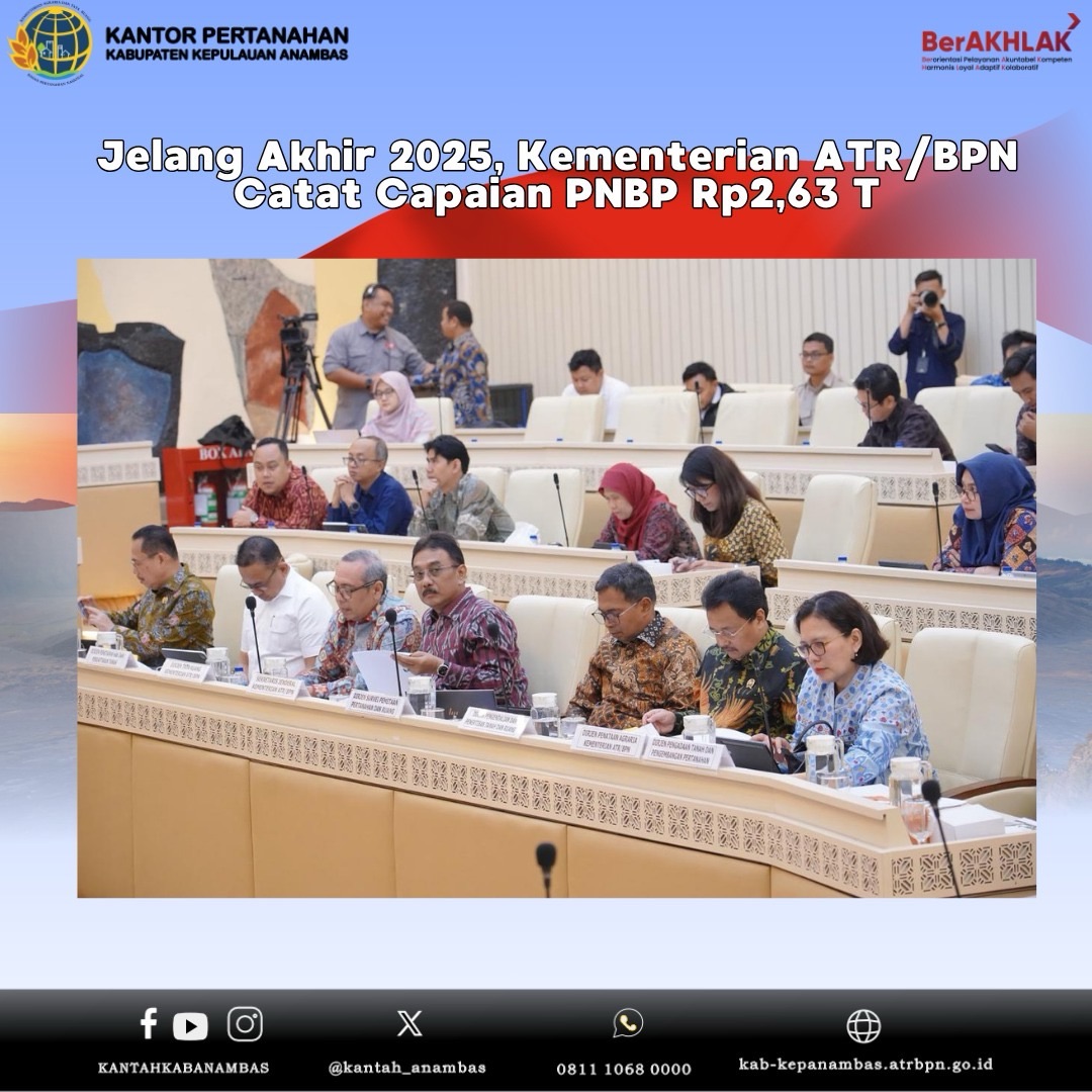 Jelang Akhir 2025, Kementerian ATR/BPN Catat Capaian PNBP Rp2,63 T