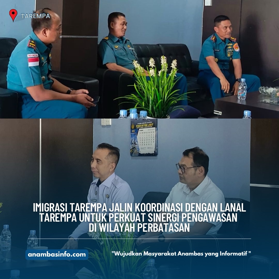 Imigrasi Tarempa Jalin Koordinasi dengan Lanal Tarempa untuk Perkuat Sinergi Pengawasan di Wilayah Perbatasan