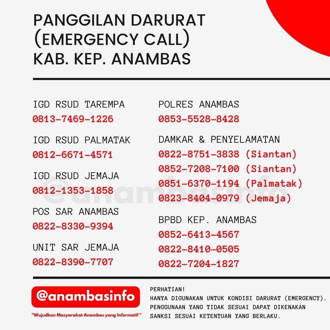 Panggilan Darurat (Emergency Call) Kab. Kep. Anambas