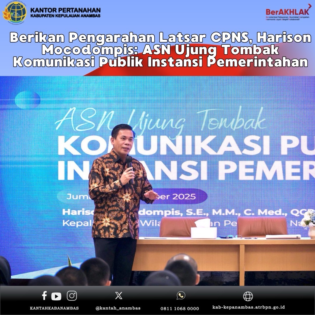 Berikan Pengarahan Latsar CPNS, Harison Mocodompis: ASN Ujung Tombak Komunikasi Publik Instansi Pemerintahan