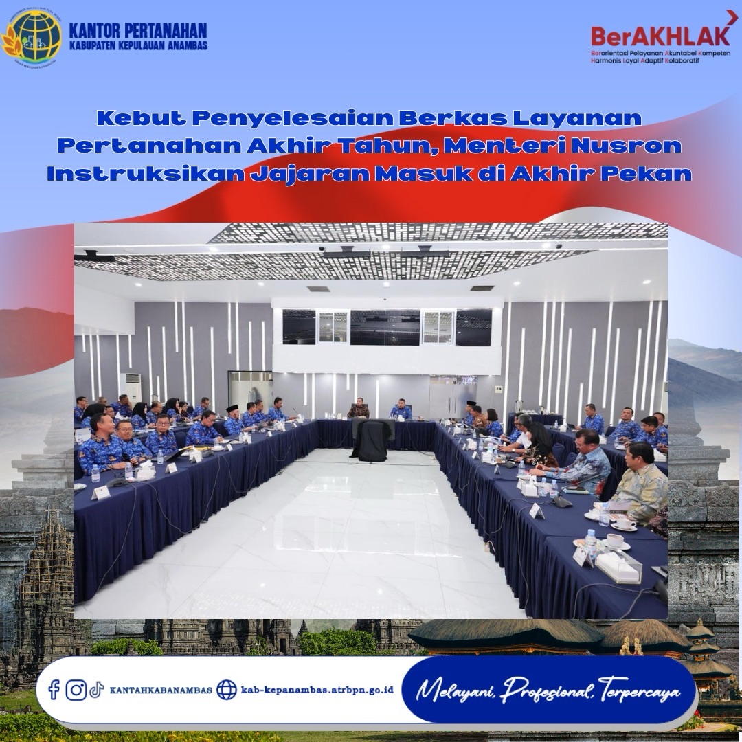 Kebut Penyelesaian Berkas Layanan Pertanahan Akhir Tahun, Menteri Nusron Instruksikan Jajaran Masuk di Akhir Pekan