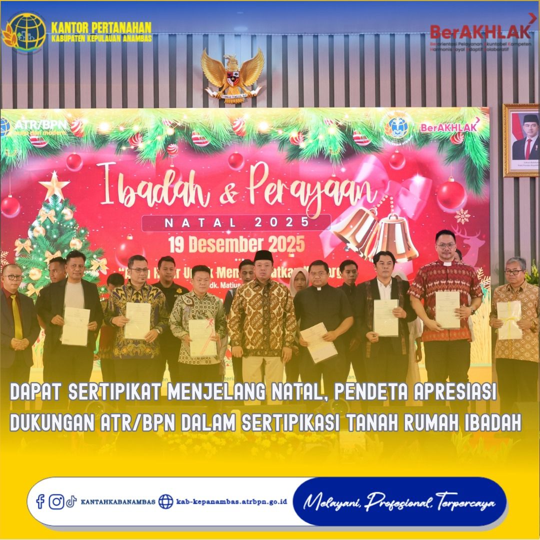 Dapat Sertipikat Menjelang Natal, Pendeta Apresiasi Dukungan ATR/BPN dalam Sertipikasi Tanah Rumah Ibadah