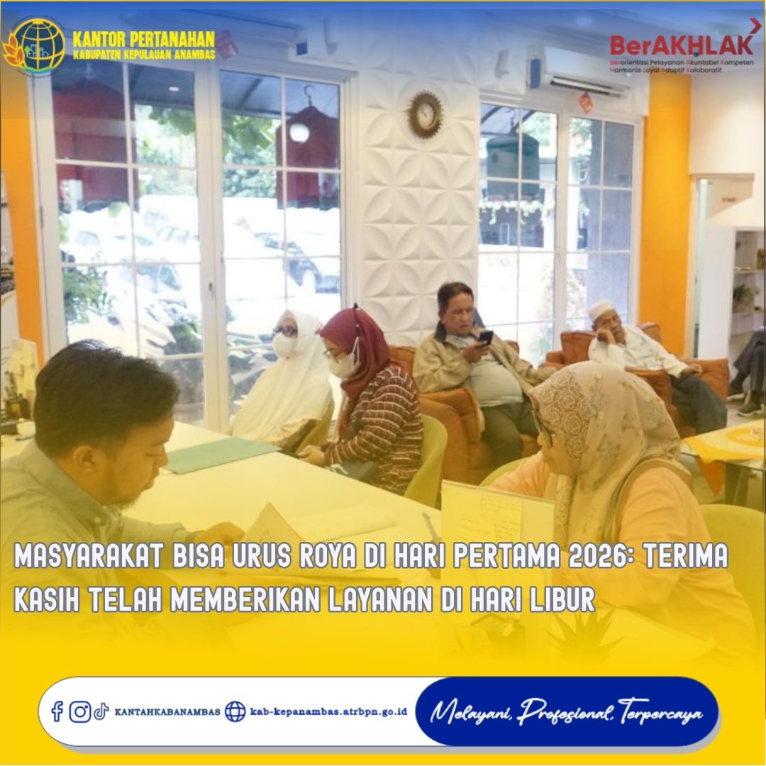 Masyarakat Bisa Urus Roya di Hari Pertama 2026: Terima Kasih Telah Memberikan Layanan di Hari Libur