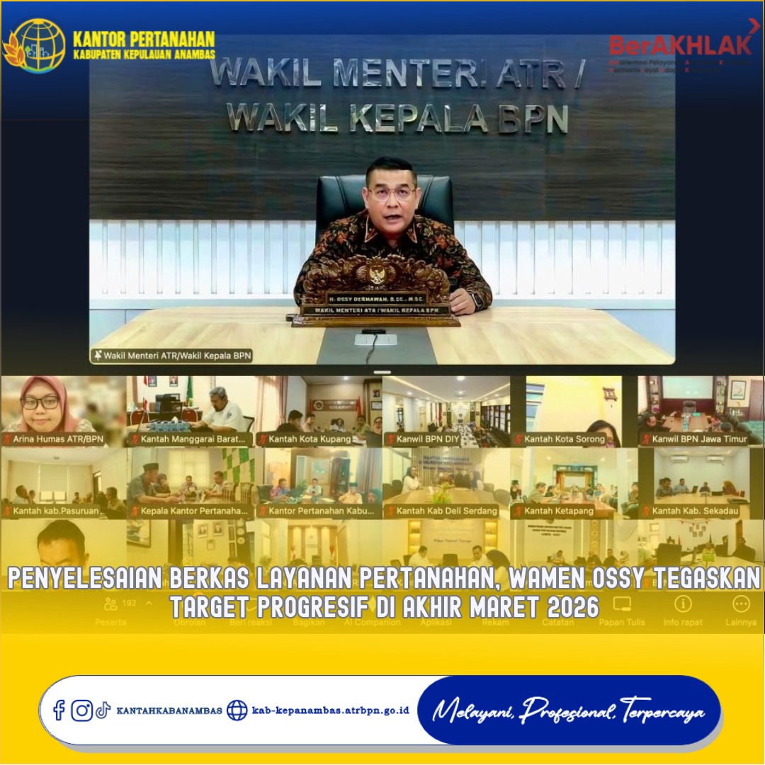 Penyelesaian Berkas Layanan Pertanahan, Wamen Ossy Tegaskan Target Progresif di Akhir Maret 2026