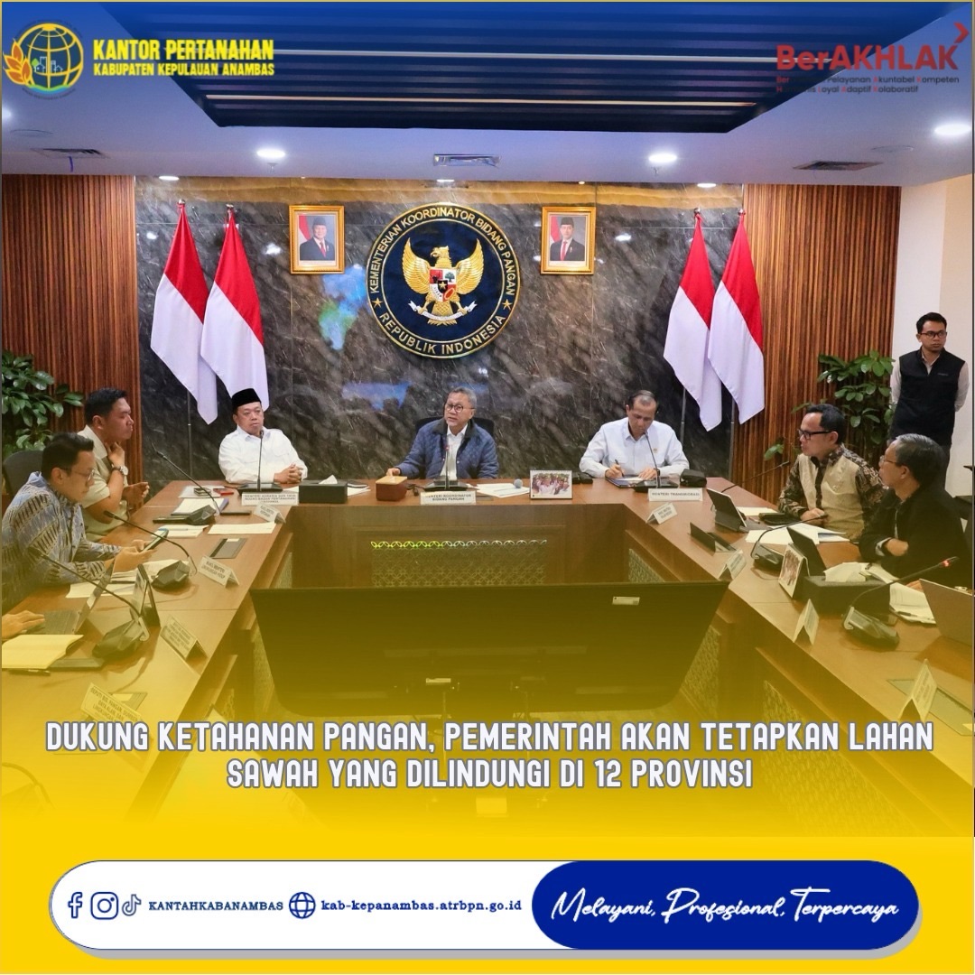 Dukung Ketahanan Pangan, Pemerintah Akan Tetapkan Lahan Sawah yang Dilindungi di 12 Provinsi