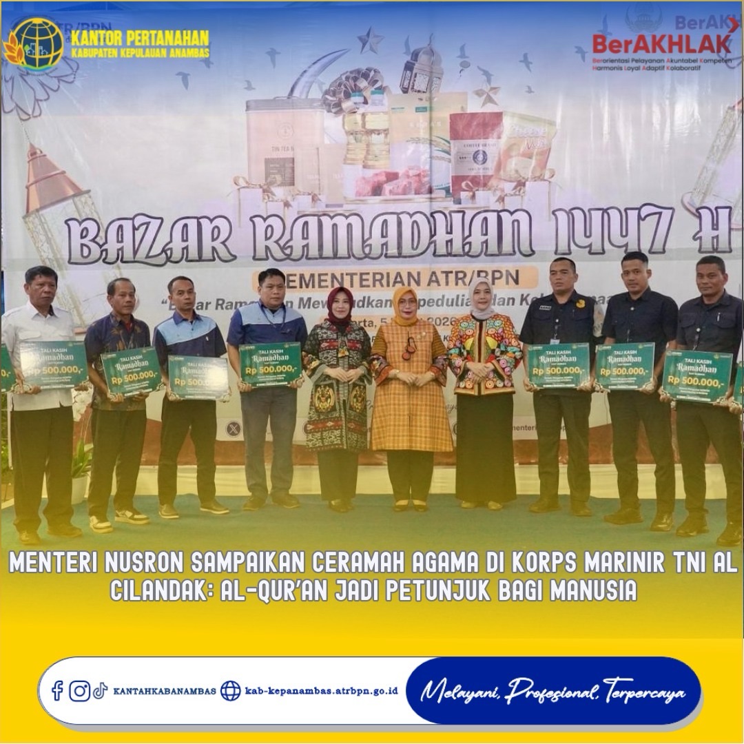 Menteri Nusron Sampaikan Ceramah Agama di Korps Marinir TNI AL Cilandak: Al-Qur’an Jadi Petunjuk bagi Manusia