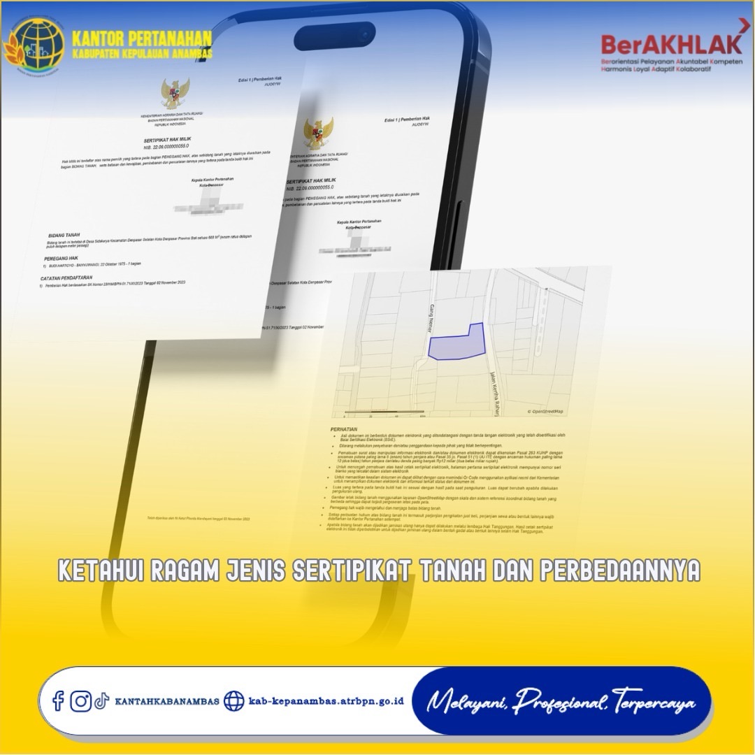 Ketahui Ragam Jenis Sertipikat Tanah dan Perbedaannya