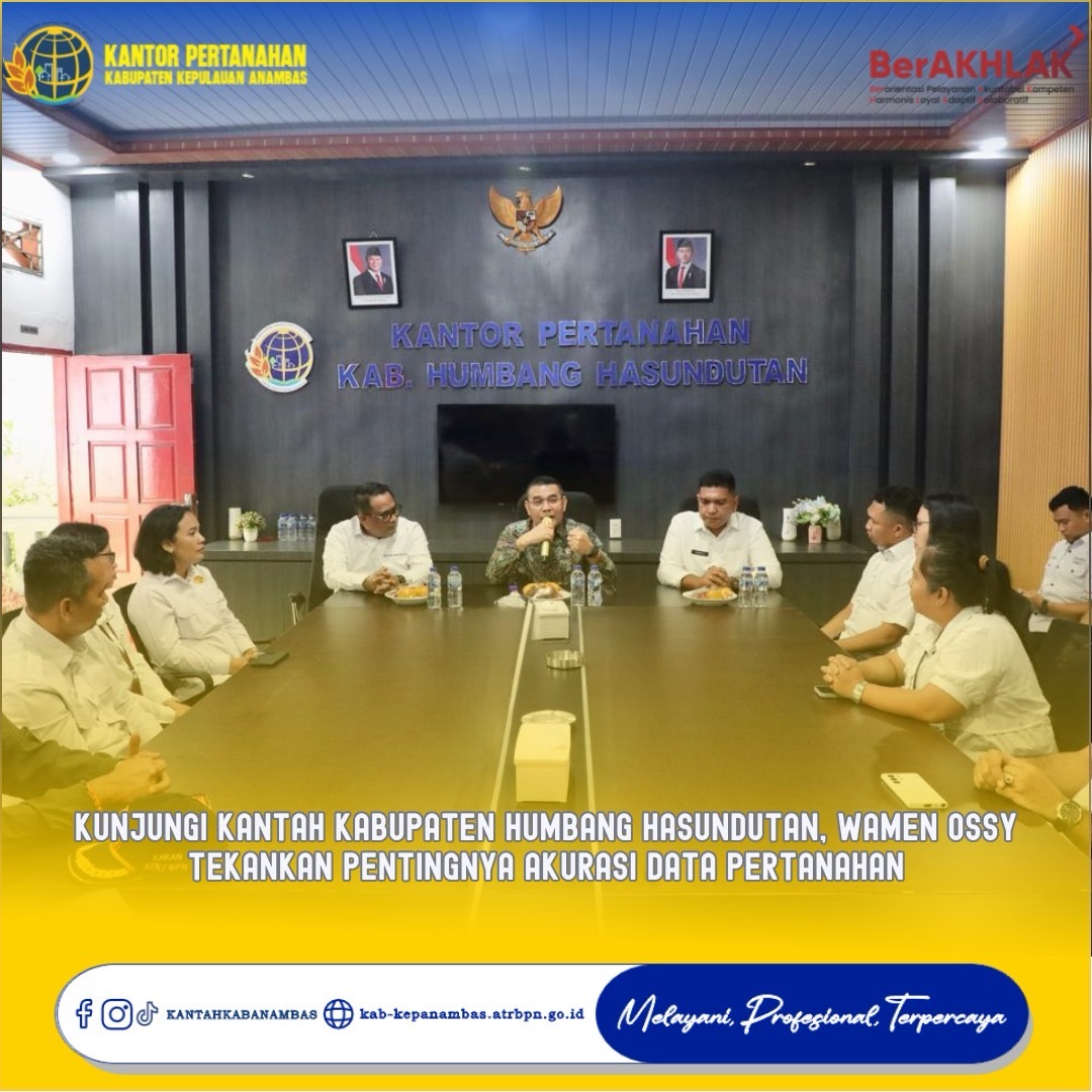 Kunjungi Kantah Kabupaten Humbang Hasundutan, Wamen Ossy Tekankan Pentingnya Akurasi Data Pertanahan
