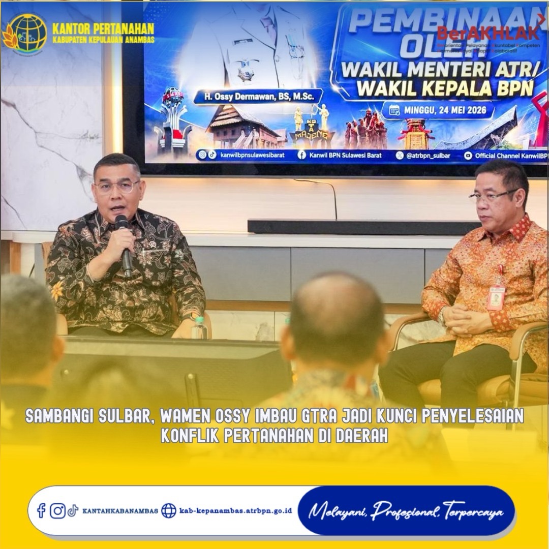 Sambangi Sulbar, Wamen Ossy Imbau GTRA Jadi Kunci Penyelesaian Konflik Pertanahan di Daerah